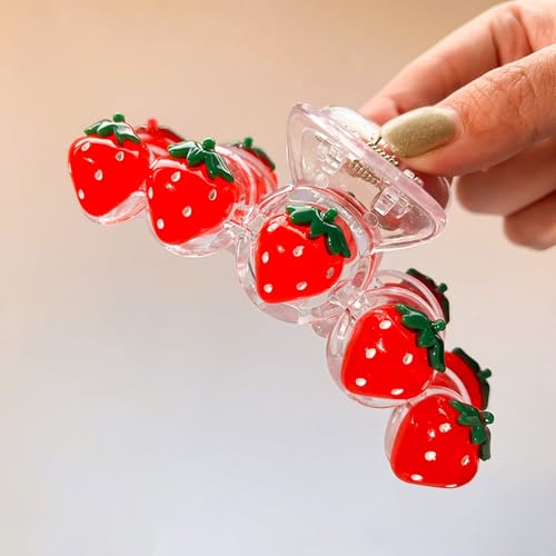Strawberry Hair Clip for Women Spring Summer Hair Claw Clips Fruit Barrette Jaw Clamp Girl Hair Accessories for Strawberry Festival Gift Party Supplies