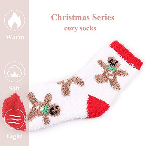 Image of HIALTODAY Winter Fuzzy Socks Womens Cozy Fluffy Warm Socks for Women Mom,Birthday Christmas Gifts for Her