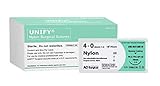 UNIFY Surgical Nylon Sutures. #M-N418R19 Non-absorbable. Mono Black. Size 4/0. 18