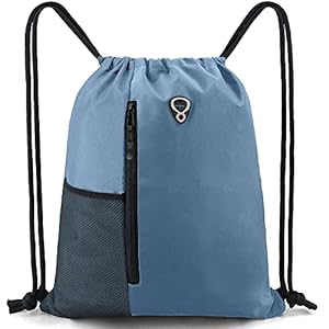 Drawstring-Backpack-Sports-Gym-Bag-for-Women-Men-Children-Large-Size-with-Zipper-and-Water-Bottle-Mesh-Pockets BeeGreen Blue Drawstrings Backpack Gym Sack For Men With Water Bottle Pocket &Front Zippered Pocket Large Sting Bags For WomenTraveling Yoga Beach Outdoor Gym