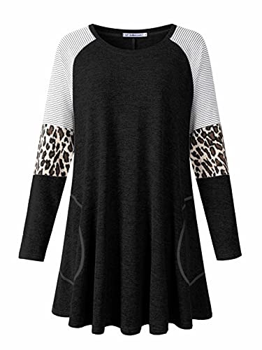 JollieLovin Plus Size Tops for Women Cute Swing Fall Clothes Ladies Leopard Print Tunic Tops Long Sleeve Womens Sweaters with Pockets Loose Fit Casual Winter Flowy C-Black 4X JollieLovin Plus Size Tops for Women Cute Swing Fall Clothes Ladies Leopard Print Tunic Tops Long Sleeve Womens Sweaters with Pockets Loose Fit Casual Winter Flowy C-Black 4X
