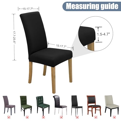 Chair Covers,Dining Room Chair Covers Set of 6,Stretch Kitchen Chair Cover,Washable Dining Chair Cover,Parsons Chair Slipcovers Protective,for Home,Restaurant,Banquet - Image 6