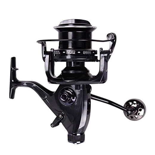 HiUmi Carp Fishing Reels 8000 9000 10000 Bait Runner Big Free Runner Double Brake Feeder 12+1 Ball Bearing Spinning Fishing Reel (THOR10000)
