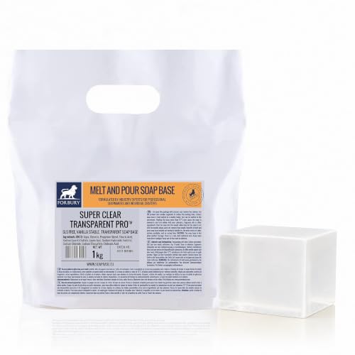 Base de jabón de glicerina para hacer jabones 1 kg, transparente sin SLS