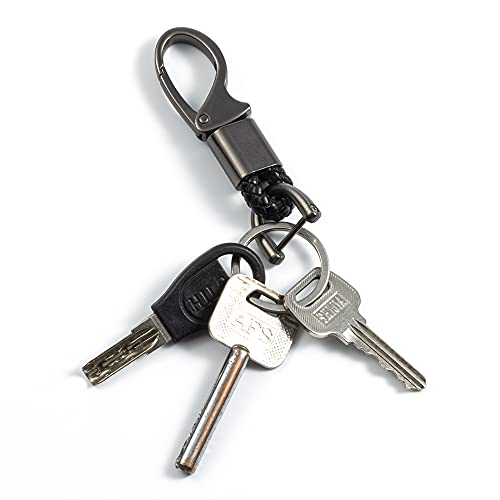 Image of Car Keychain Accessories Leather Holder Keyfob Sturdy Metal Carabiner Key Chains for Women and Men
