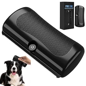 Pet Care Brush, Cepillo Perro Pelo Corto y Largo para Perros y Gatos | Elimina Pelo Muerto y Enredos, Peine de Aseo con Dientes Metálicos Antienredos para Mascotas, Limpieza Fácil, Negro