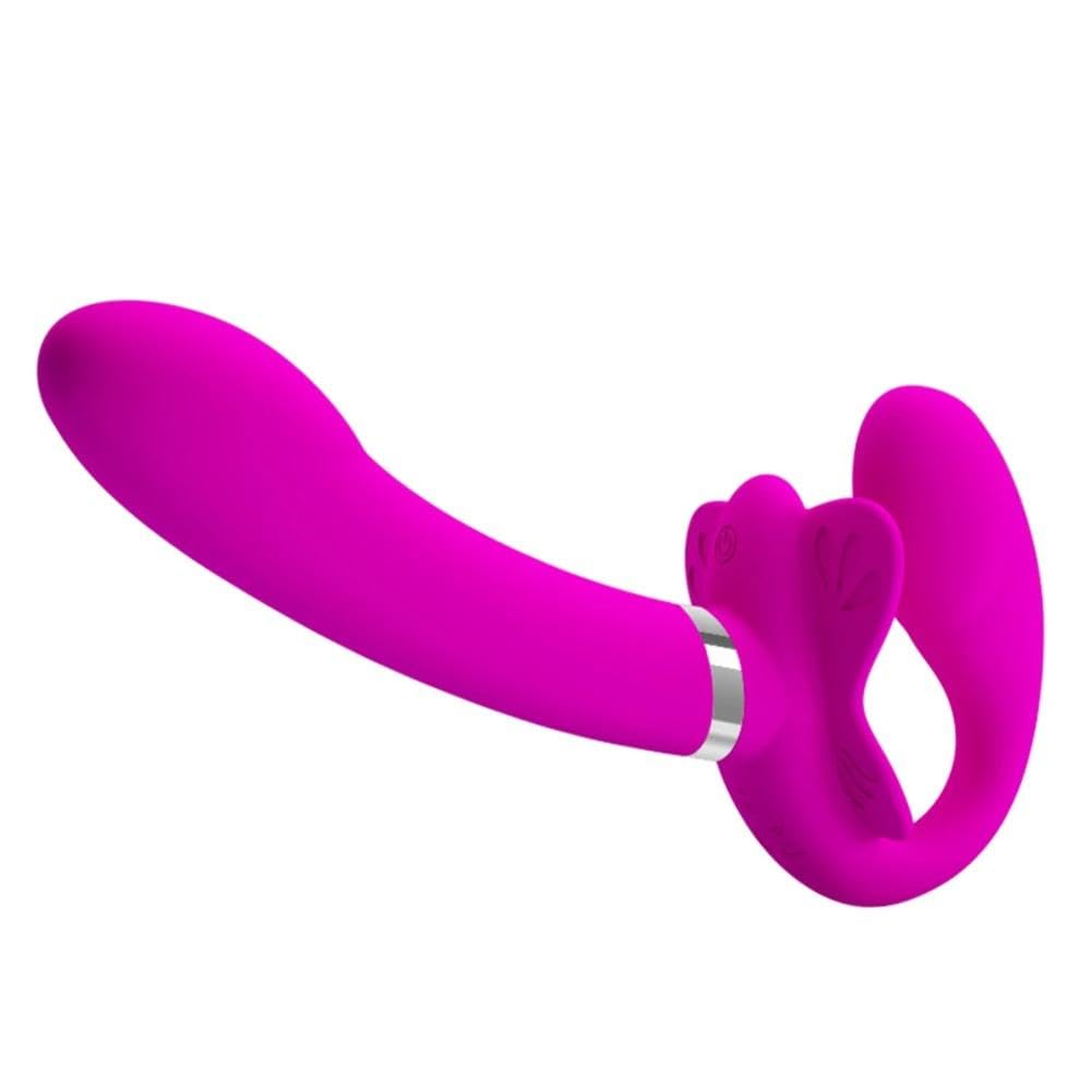 Vibrador Vibradores consoladores con correa sin tirantes para mujeres, pene vibrante de dos cabezas, juguetes para lesbianas, juguetes sexuales para adultos para parejas