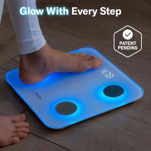 Image of Alcedo Smart Body Fat Scale, Color-Changing Scale, Bluetooth, White