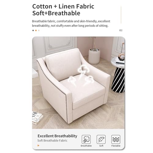 Sillón Plegable Lino Blanco miniatura 7