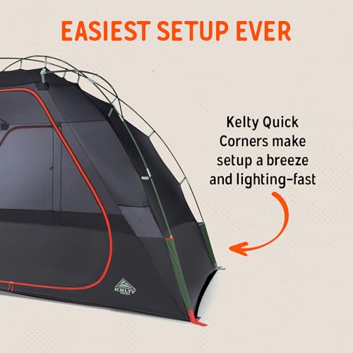 Image of Kelty Wireless Freestanding Camping Tent, 2 4 or 6 Person Size, Huge Interior and Peak Height, Intuitive + Easy to Pitch, Color Coded Setup