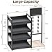 DEMEGA 4-Tier Snack Organizer with 20 Clips, Large Capacity Snack Rack with Message Board, Modern Industrial Snack Cart for Kitchen Office Store Party Countertop, Matte Black Metal & Oxford Fabric Snack Storage