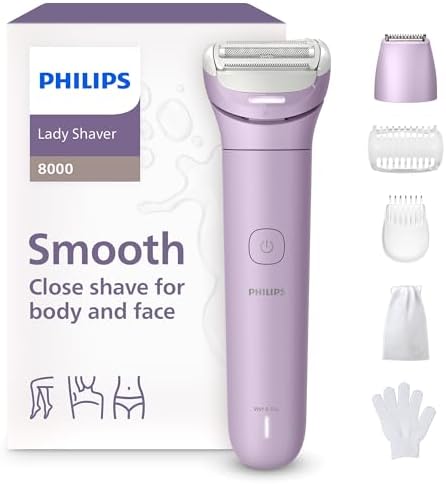 PHILIPSLady Shaver Series 8000 - Cordless, Wet & Dry Electric Shaver, 3-Blade Shaving System, Flexible Shaving Head, LED Light, for Legs, Body & Bikini, 100 Mins. Runtime, Model BRL149/00