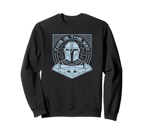 Sweatshirt Mandalorian Grogu Star Wars vêtement coton col rond saison 3 noir