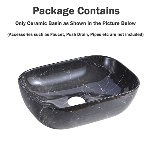 Image of Store2508 Ceramic Wash Basin Marble Design for Bathroom 18x13x5.5 Inches (2097)