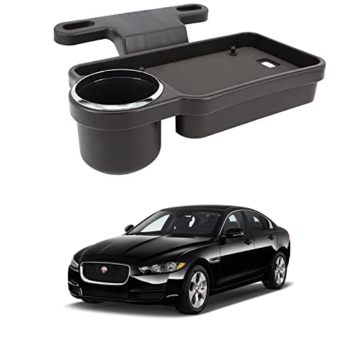 Image of Oshotto (FT-04) Foldable Car Auto Headrest Rear Back Seat Table Drink Food Cup Tray Holder Compatible with Jaguar XE - Black