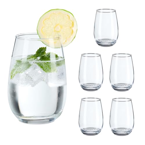 Vasos de cristal de vidrio transparente y resistente con diseño limpio 2