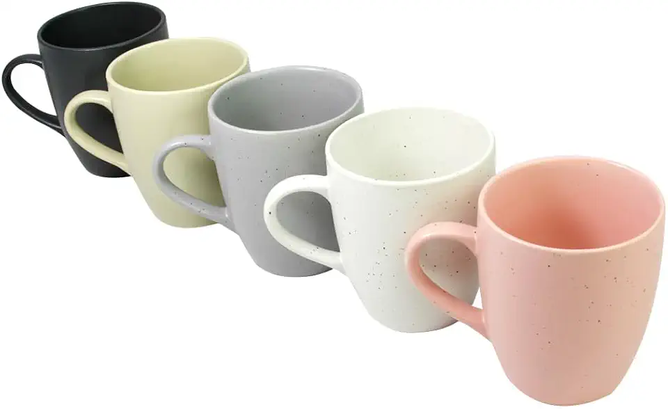 Mimo Style, Caneca Cerâmica Cor Mix Estrutura Resistente 310ml Ideal para Casa e Escritório, Rosa