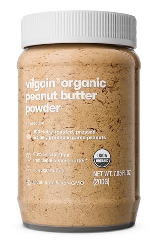 Vilgain 100{1f4568cde970ebf1e5828fa7ced7c85472c966e2cc83e7779fa4f99af412e8e7} BIO Erdnussbutter Pulver | Zuckerfrei mit 2x Weniger Kalorien | Ideal für Smoothies & Porridge | Reich an Eiweiß & Ballaststoffen | 46 kcal pro Portion Vilgain 100{1f4568cde970ebf1e5828fa7ced7c85472c966e2cc83e7779fa4f99af412e8e7} BIO Erdnussbutter Pulver | Zuckerfrei mit 2x Weniger Kalorien | Ideal für Smoothies & Porridge | Reich an Eiweiß & Ballaststoffen | 46 kcal pro Portion