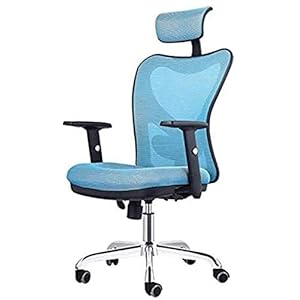 CHICAI Executive draaibare bureaustoel mesh bureaustoel, midden-rug, verstelbaar, draaibare bureaustoel met armleuningen (kleur: blauw)