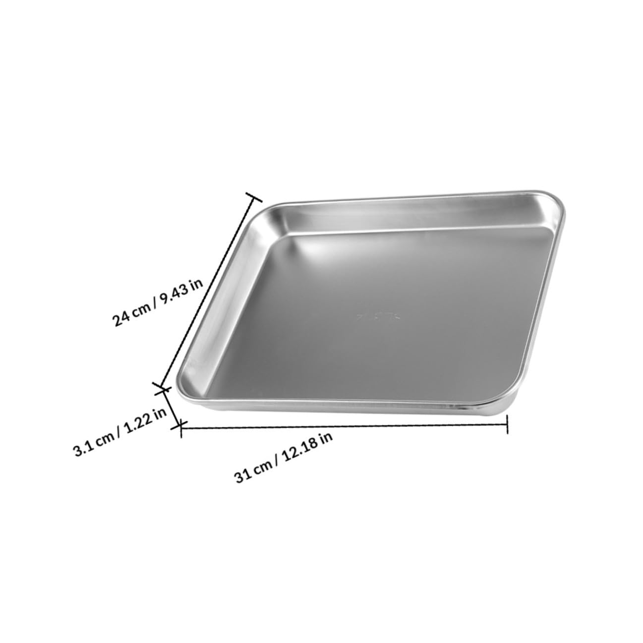 Healvian Set da 2 Vassoi Piatti in Acciaio Inox 304 per Strumenti Medici, Vassoi in Acciaio Inossidabile senza Coperchio 310x240x31 Mm, Adatti per Uso Professionale in Ambito Sanitario