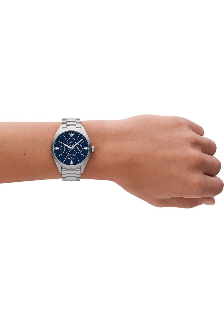 Emporio Armani Orologio da uomo, movimento al quarzo, cassa da 43 mm, cinturino in acciaio inossidabile AR11553