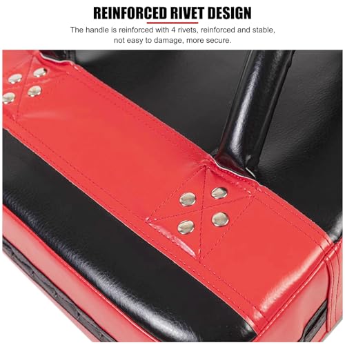 Taekwondo Kick Pad EVA Muay Thai Pads MMA Karate Kick Target Boxing Strike Equipment Curved Arm Pad Focus Shield 21.7 x 15.7 in (Black-Red) - Thumbnail 3