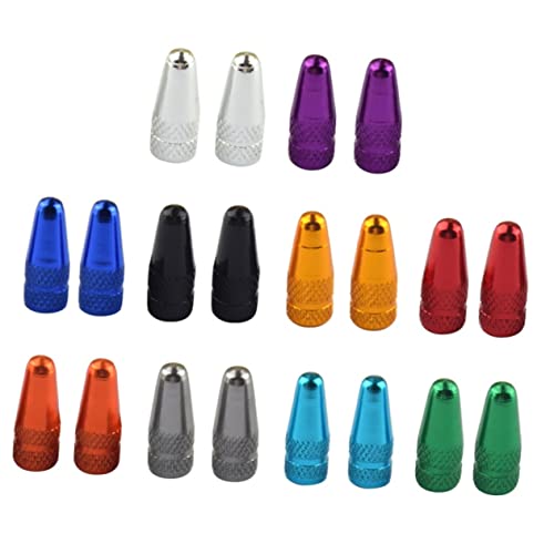 Parliky 20Pcs Anodized Machined Aluminum Alloy Valve Caps Dust Covers for Bikes Durable and Stylish Tire Accessories Unique Colors