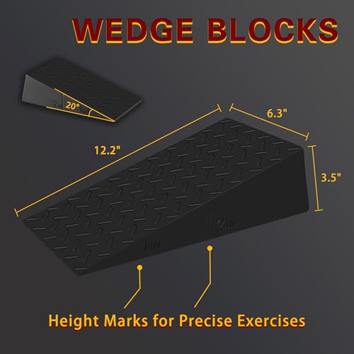Squat Wedge Block Slant Board: for Squats Heel Elevated Wedges for Weightlifting Knees Over Toes Portable Squat Assist Equipment for Home Gym Squat Deep Improve Stability and Strength