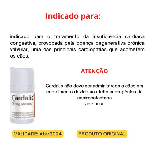 Cardalis Ceva para Cães 5 Mg/40Mg - 11 a 20KG - 30 Comprimidos