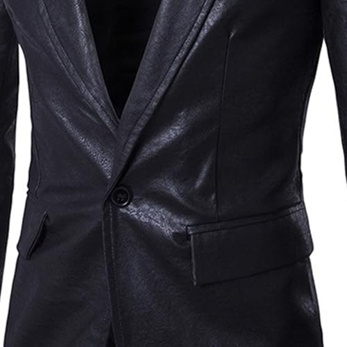 Blazer de cuero sintético para hombre miniatura 4