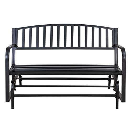 AmazonBasics Outdoor Patio Steel Gliding Bench – Black