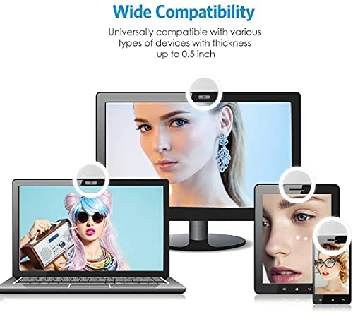 Selfie Ring Light, Clip-on LED Camera Light, Rechargeable 36 LED Fill-light, 3-Level Adjustable Brightness On-Camera Video Lights Night Light for iPhone, iPad, Samsung Galaxy Phones and Laptop Webcams