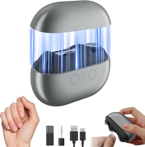 Pulidor de uñas eléctrico Easy Clip recargable: cortauñas inteligente color gris