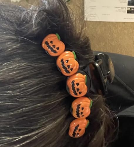 Pinza de cabello calabaza Halloween 5D grande miniatura 4