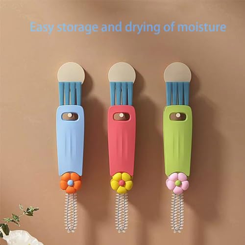 Image of 3 in 1 Cup Lid Cleaning Brush, Crevice Cleaning Brush for Water Bottle Gap, 2024 New Multifunctional Portable Straw Cleaner Brush Set(6Pcs)