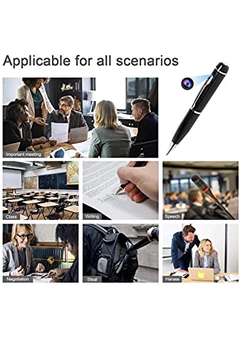 Image of Hidden Pen Camera Spy Pen Camera HD 1080P Clip On Body Camera Mini Camera Pen 32GB SD Card with Included Wonderful Spy Gadgets for Business and Conference