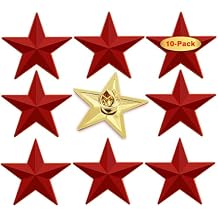 10/20/50/100 Pcak Red Five-Pointed Star Lapel Pins Bulk-Pentacle Pentagram Lapel Pins Badge Souvenir