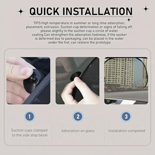 Image of Car Rear Window Sun Shade, UV Rays Protection Mesh Cover with Suction Cups, 39 inchx19 inch Sun Blocker for Baby, Kids, Pets, Heat Shield for Rear Facing Seats