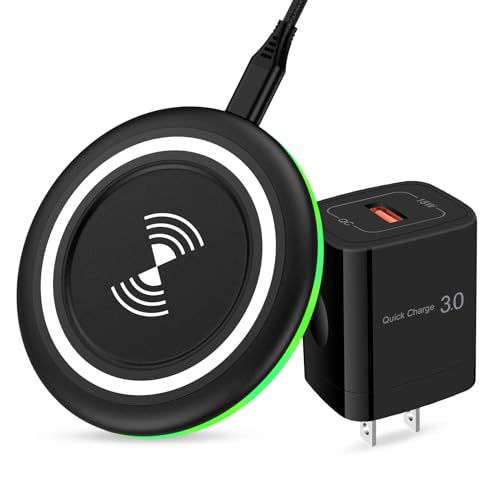 15W Fast Wireless Charger Pad for Moto Edge 60/Edge 50 Pro/G Stylus/G Power/Razr 60 Ultra/Razr Ultra 2025, Android Wireless Charging Station with QC Adapter for Samsung Galaxy S25 Ultra S24 S23 Ultra