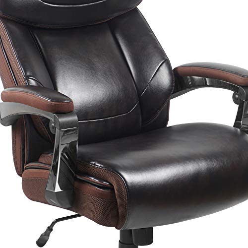 Flash Furniture Big & Tall Office Chair | Brown Leathersoft Executive Swivel Office Chair With Headrest And Wheels #TOP6