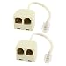 Produktbild sourcing map 2Stück RJ11 6P4C US Male zu 2xUS Frau Splitter Phone Adapterkabel Schnur beige