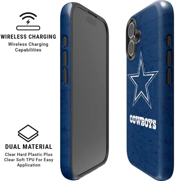 Skinit Impact Phone Case Compatible with iPhone 17 Magsafe - Officially Licensed NFL Dallas Cowboys Distressed Design