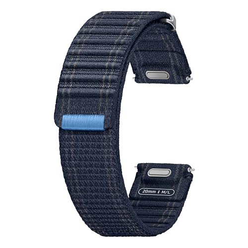 Image of SAMSUNG Galaxy Watch 7, 6, 5, 4 Series Fabric Band, Nylon, Smartwatch Replacement Strap for Men and Women, One Click Attachment, Medium /Large, ET-SVL31LNEGUJ, Navy