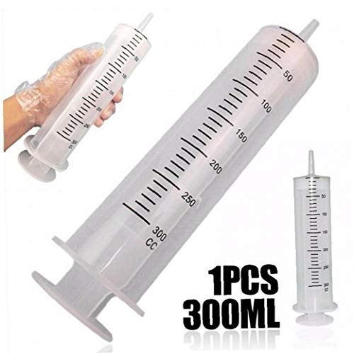 300 Plastic Syringe Large Capacity Syringe Transparent Reusable Measuring Syringe Nutrition Hydroponics