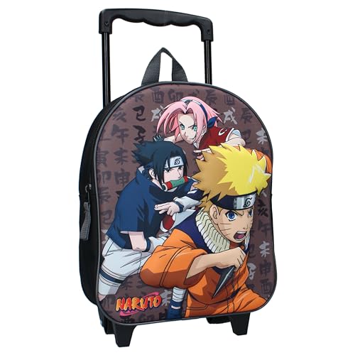 Sac à dos trolley 3D Naruto avec roulettes robustes