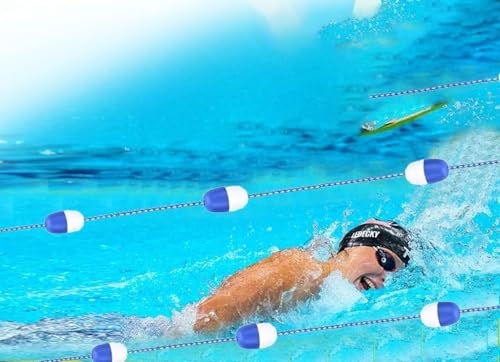 Swimming Pool 300 200 100 50 38 35 30 25 20 10 Foot Safety Rope, Professional Swimming Lane Dividers Line, Foot Floating Cordon Safety Divider Line, Effective Visibility Divider Rope with Bu