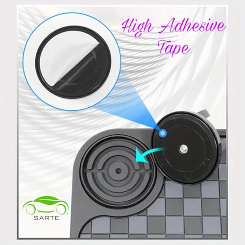 SARTE Car Dashboard Mat Anti-Slip Rubber Pad with Phone Holder Universal Non Slip Car Dashboard Sticky Adhesive Mat for Phones Sunglasses Keys(Black/Grey) Chess Design (Black/Grey) 9 415rkYFwViL