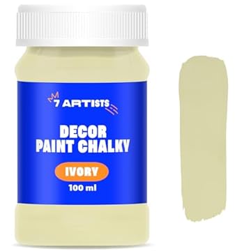 7 Artists Ivory Chalk Paint 100 ml | Chalky Paint for Wooden Furniture & Crafts