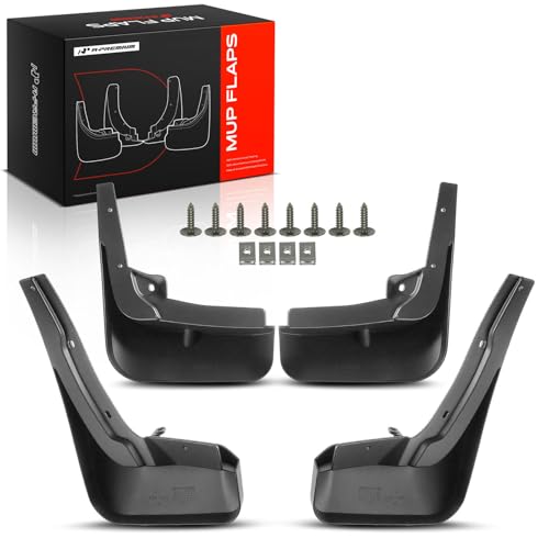 Image of A-Premium Mud Flaps Compatible with Audi | for Audi Q7 2016 -2018 Sport Utility, No Drilling Required Mud Guards with Hardware Accessories, Set of 4 Front and Rear