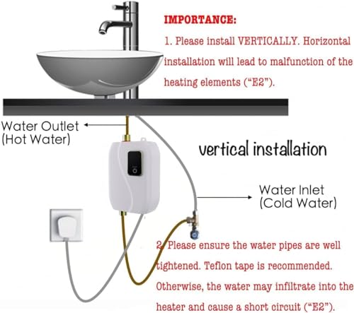 Generic Tankless Water Heater Electric, 3000W 110V Under Sink Instant Hot Water Heater thumb #6